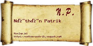 Náthán Patrik névjegykártya