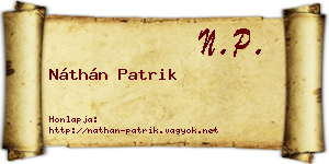 Náthán Patrik névjegykártya